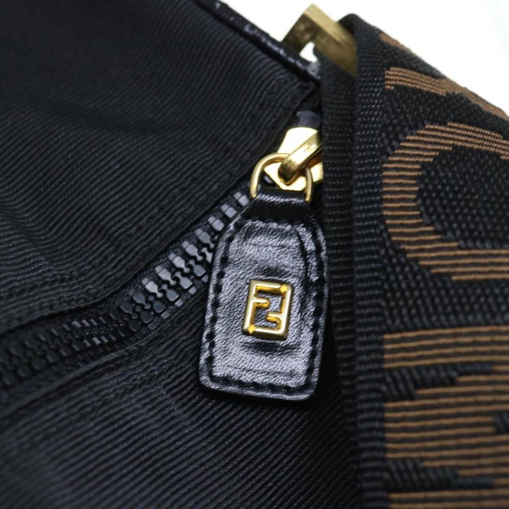 FENDI Boston Bag Nylon 2way Black Brown Auth bs11573 - Picture 9 of 16